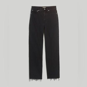 Madewell the perfect vintage straight jean black wash denim size 29 raw hem